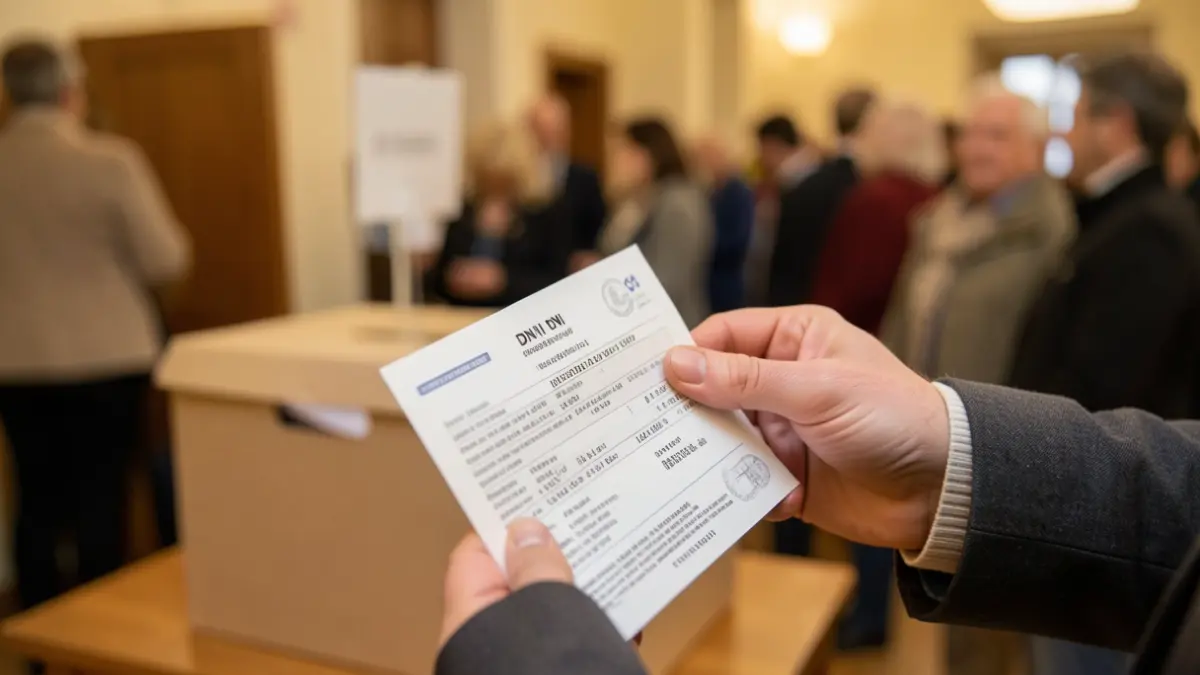 Person consulting their DNI for the electoral census check.