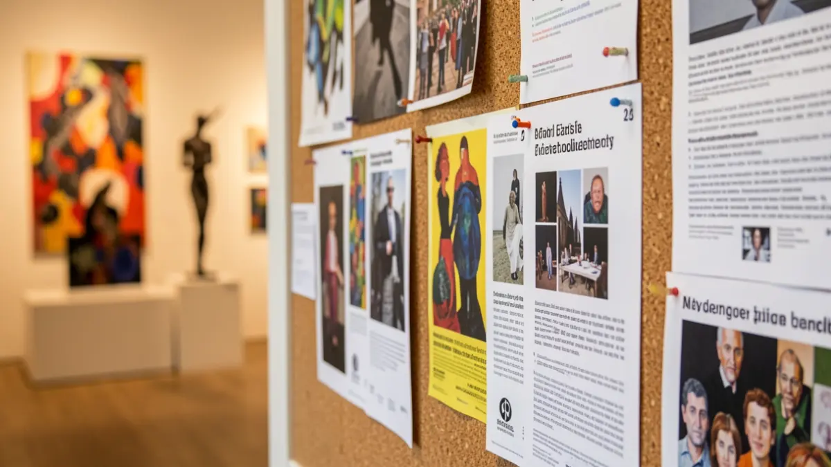 Cartells d'exposicions d'art contemporani.