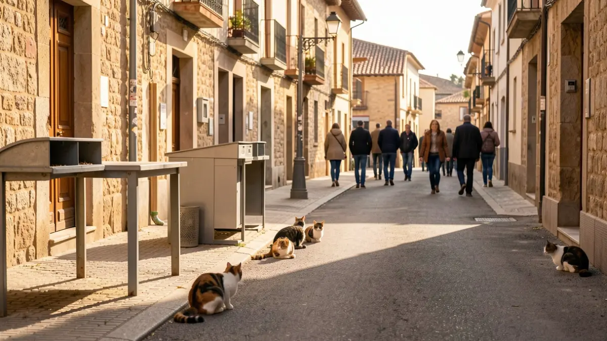 Gats de carrer a prop de menjadores oficials a Corbins.
