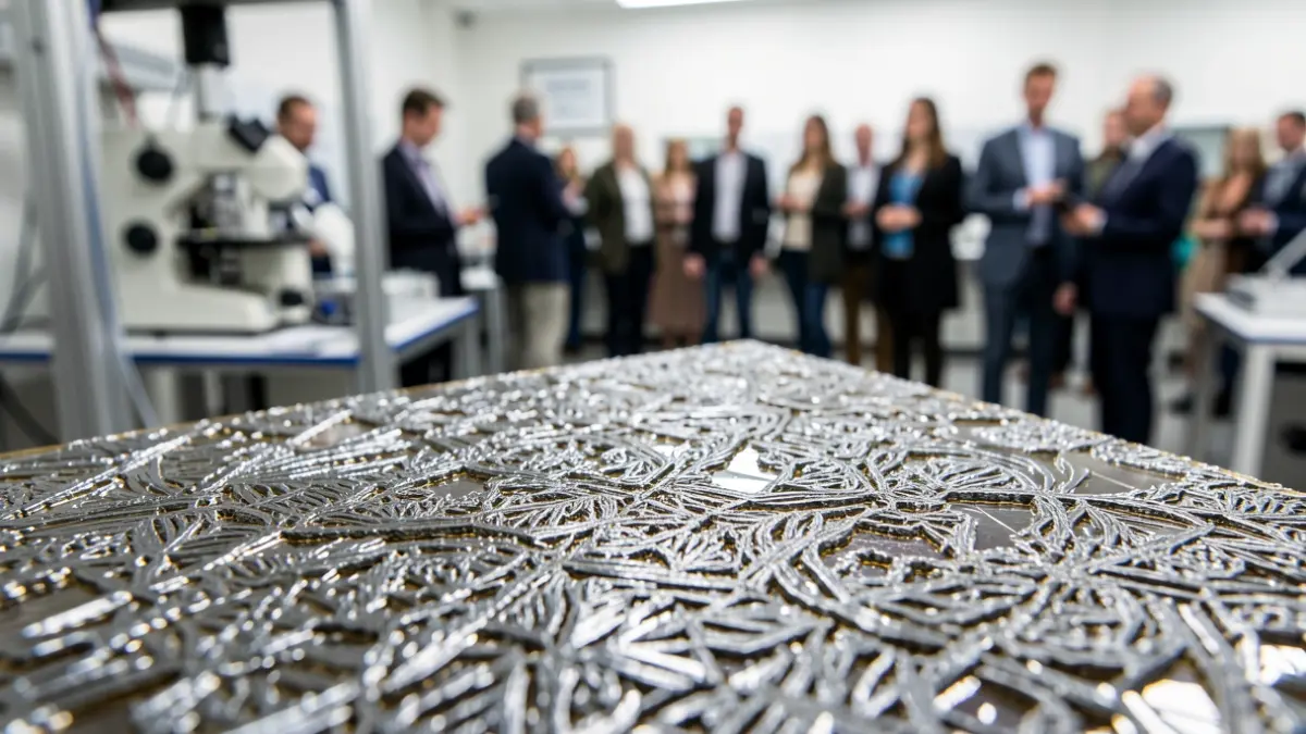 Mostra d'un material de nitrur de mononitrur de terres rares amb detall de la seva estructura cristal·lina.