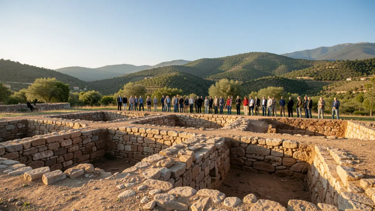 Generic image of archaeological silos excavated in a Mediterranean landscape.