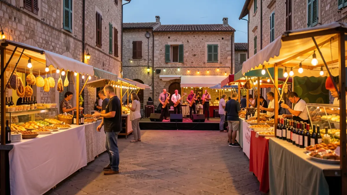 Festive atmosphere of the Dixieland Tast gastronomic and musical event in Canyelles.