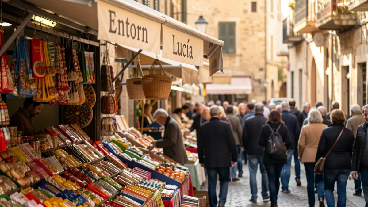 Imatge genèrica d'un mercat amb comerços.