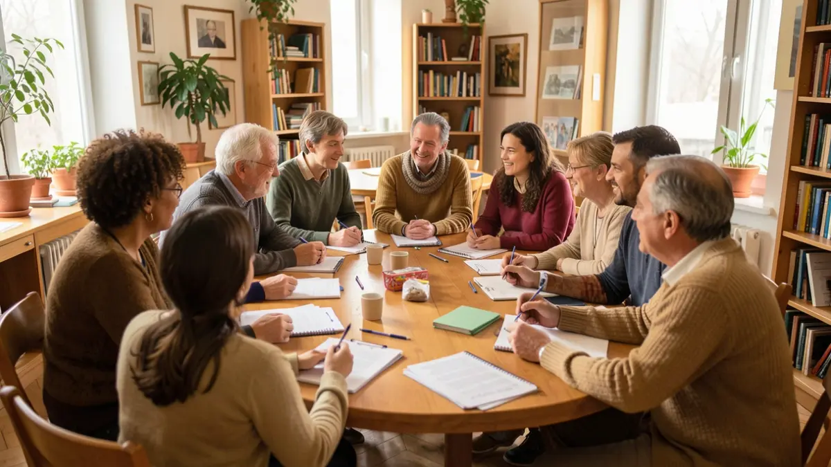 Imagen genérica de diversas personas participando en una reunión de trabajo comunitaria.