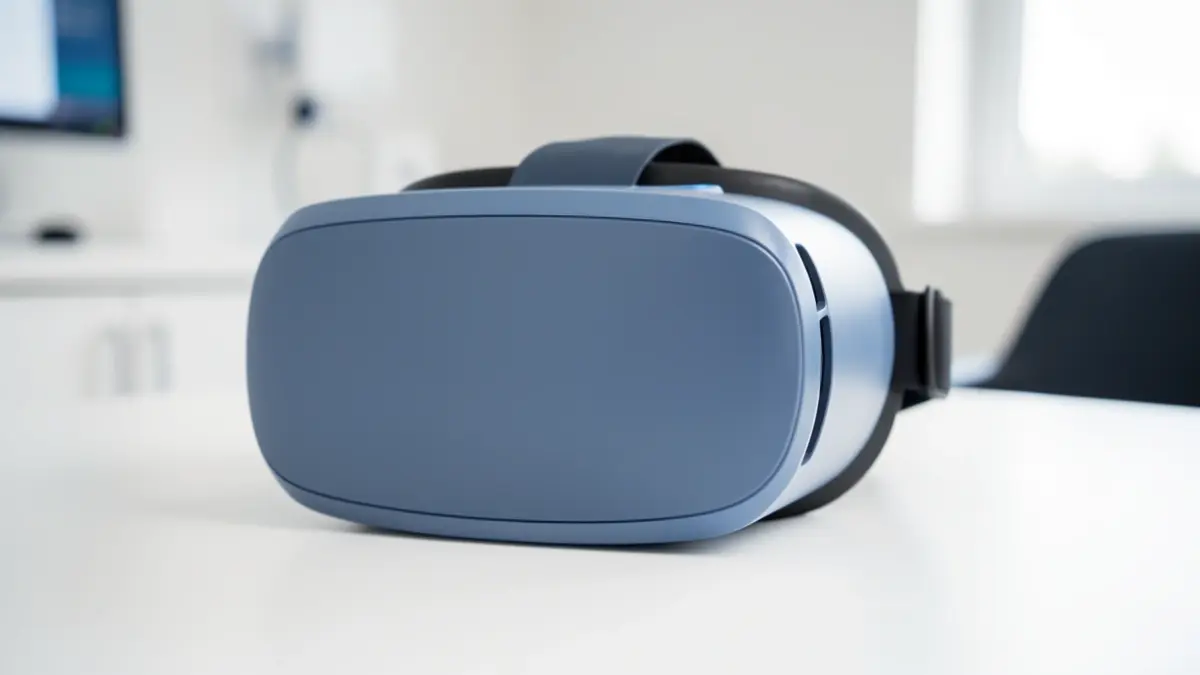 Imagen genérica de unas gafas de realidad virtual sobre una superficie blanca.