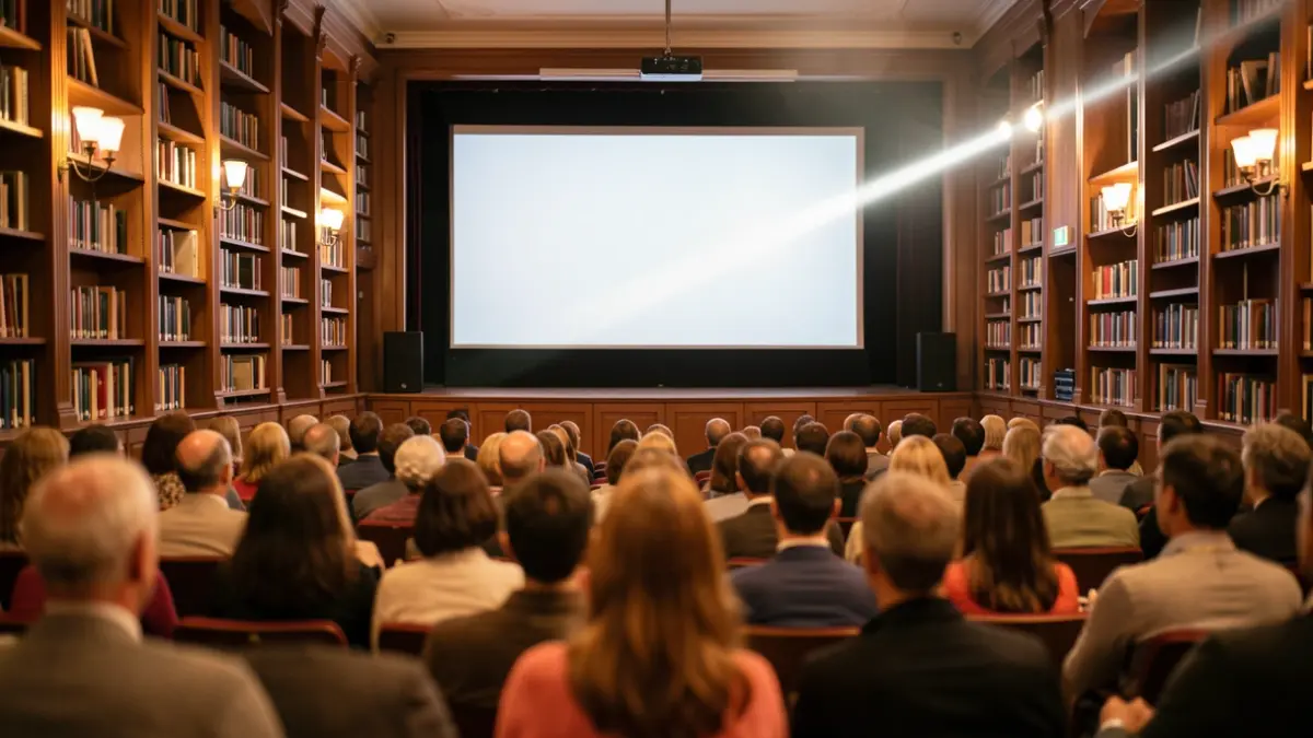 Imatge genèrica d'una sala de cinema en una biblioteca.