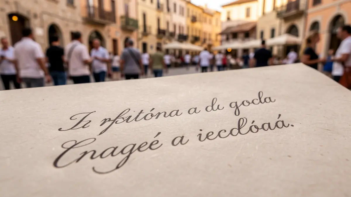 Generic image: with a blurred background of a Mediterranean town square.
