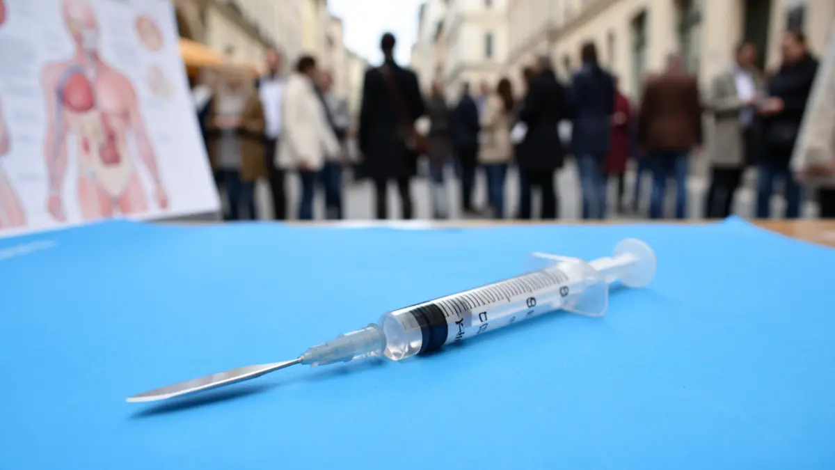 Imatge genèrica d'instruments mèdics especialitzats sobre un fons blau.