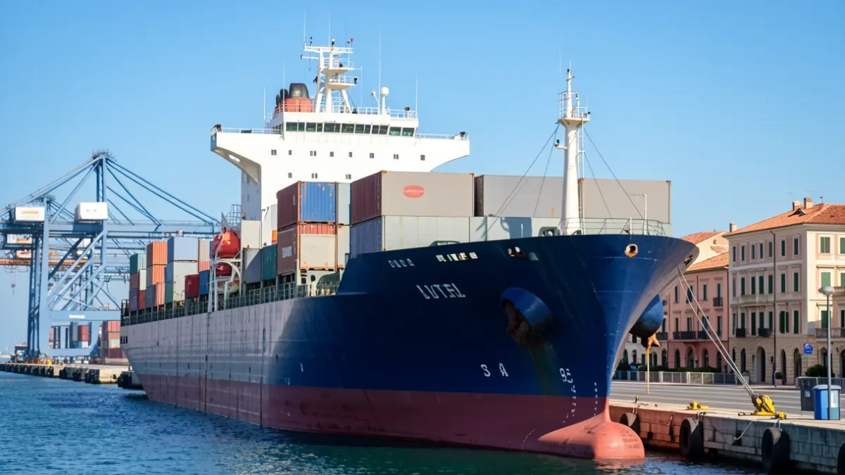Generic image of a port with cargo ships and cranes.