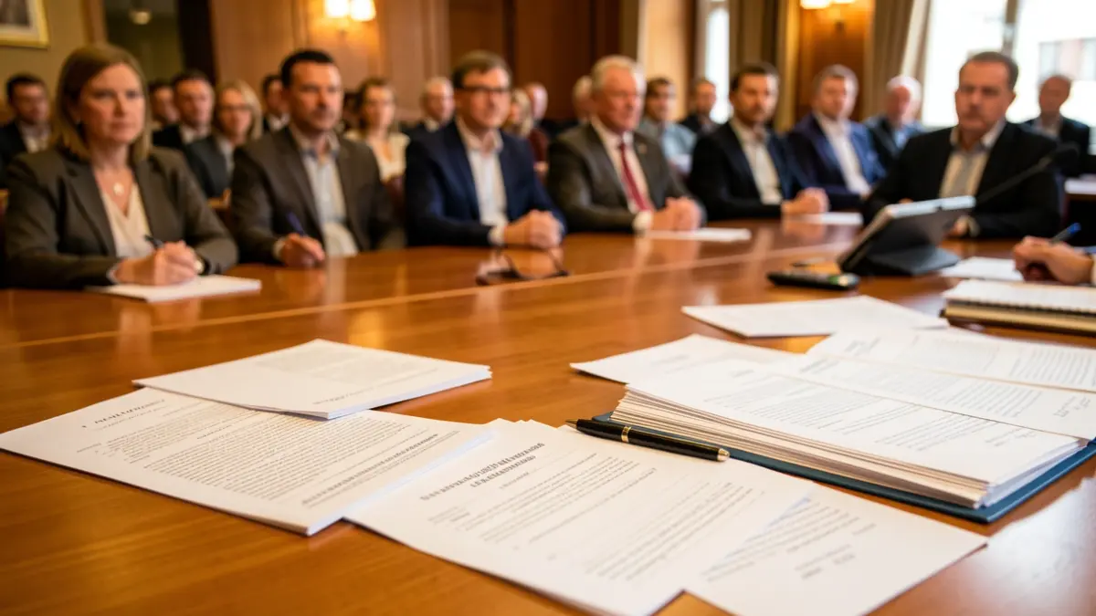 Imagen genérica de un escritorio con documentos oficiales y un bolígrafo.