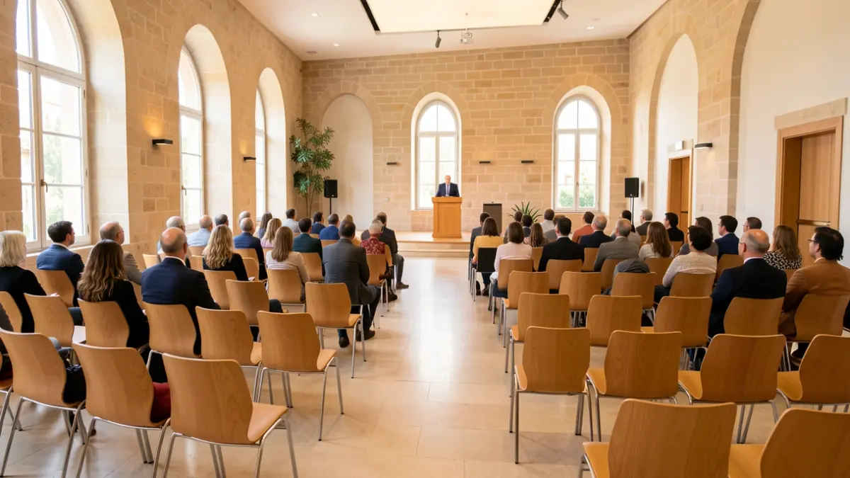 Sala de plens municipal buida a Tiana.