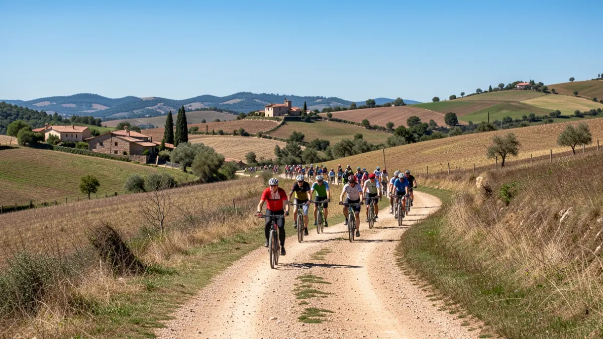 Imatge genèrica de ciclistes en un camí rural a Catalunya.