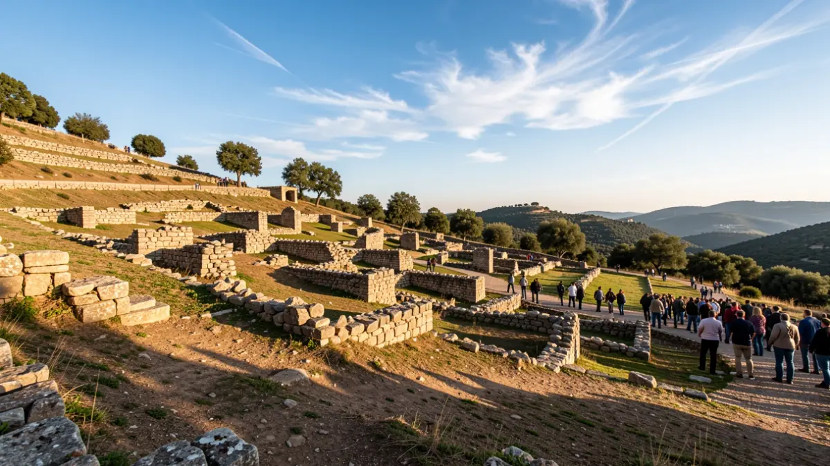 Generic image of ancient settlement ruins on a hill.