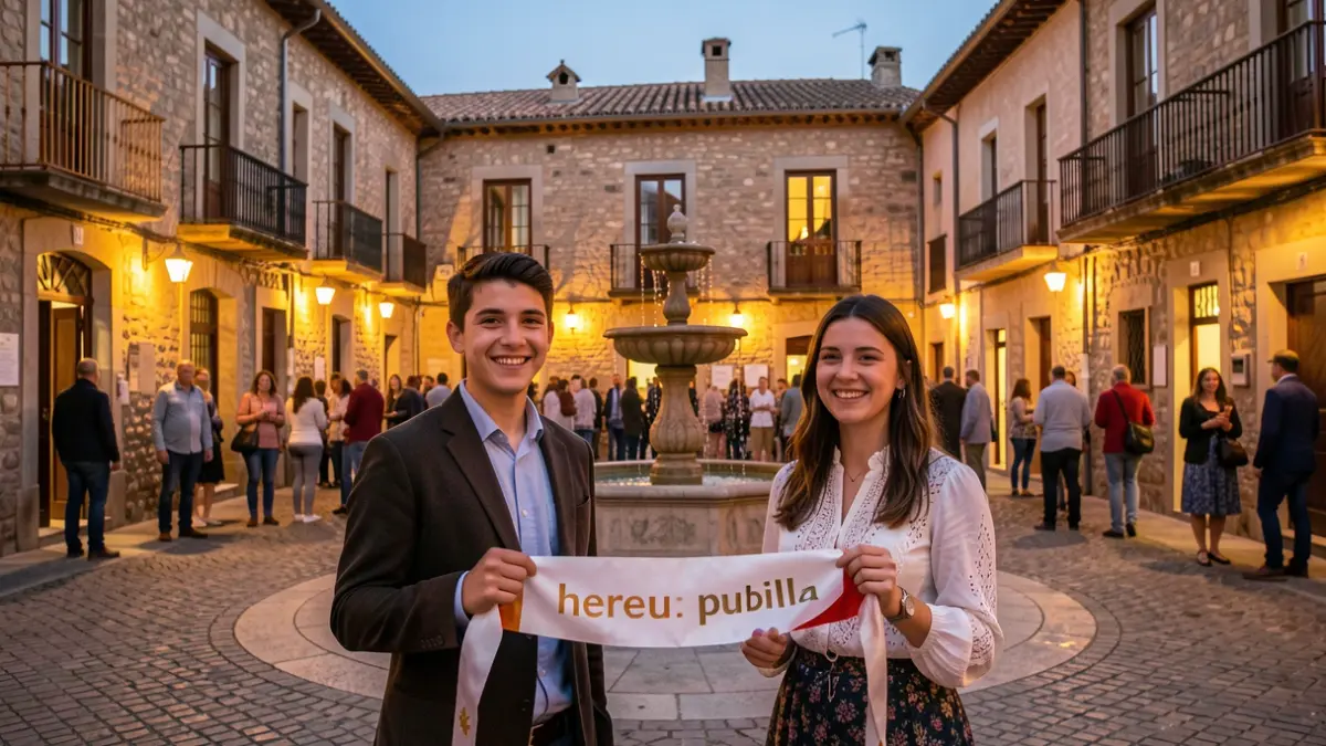 Gerard Planellas i Aina Viñas, hereu i pubilla de les Preses 2026, en un ambient festiu.