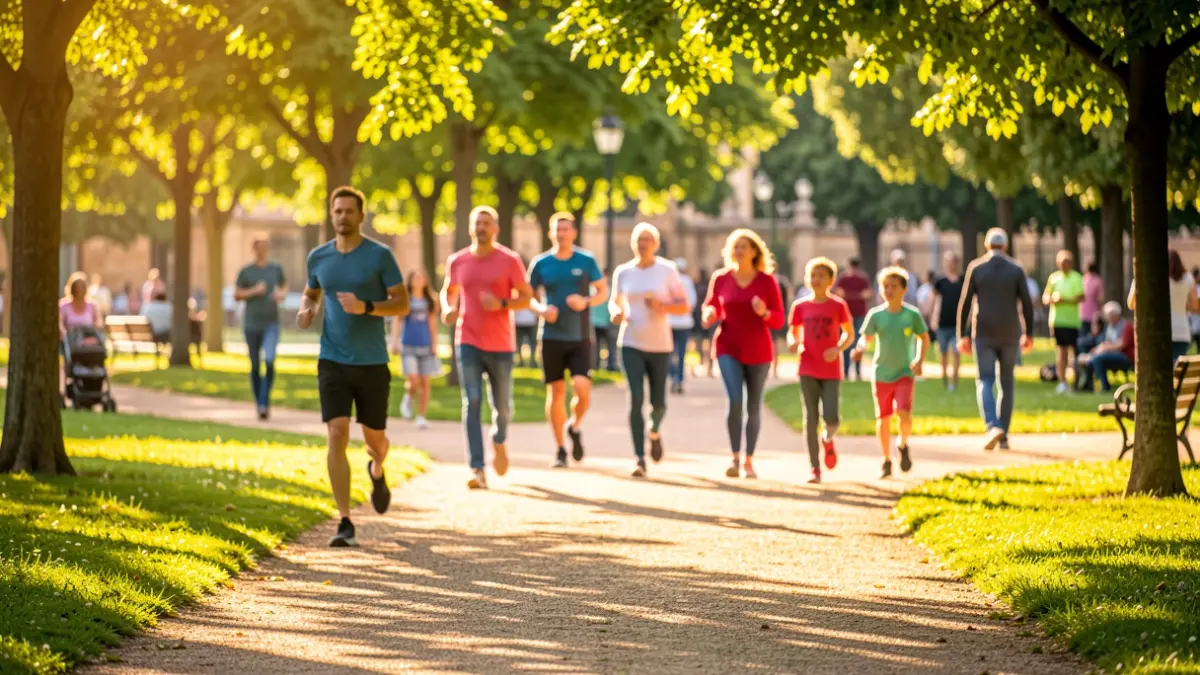 Generic image of a park with people participating in a popular race.