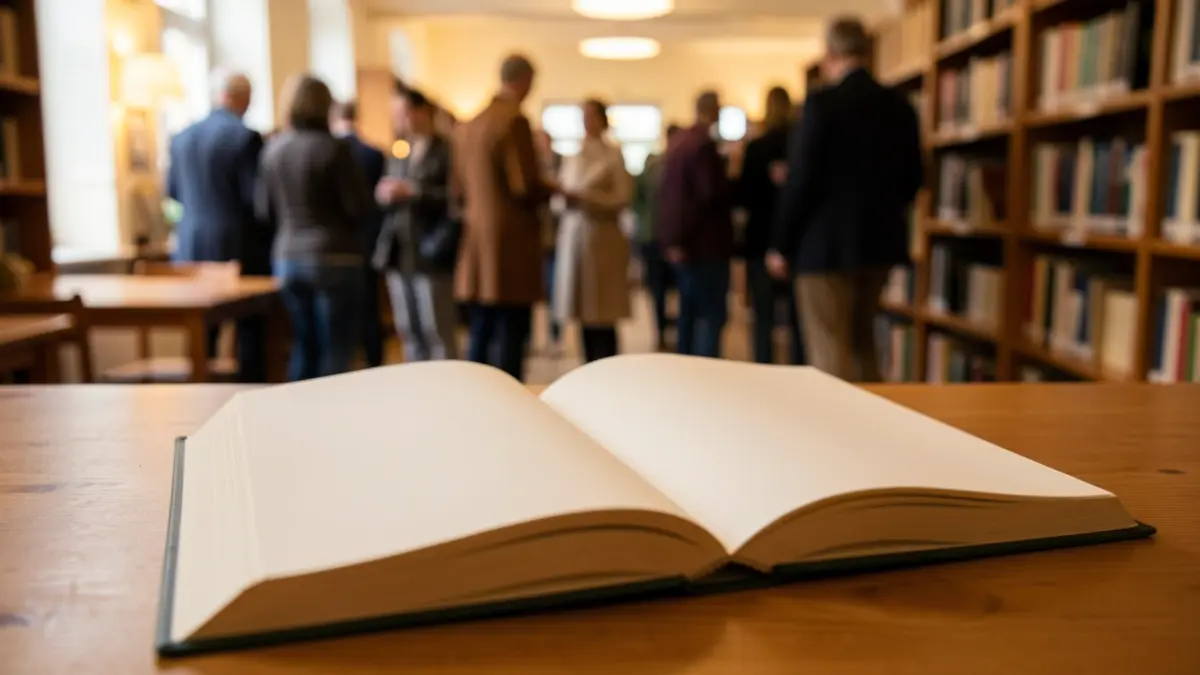 Llibre obert sobre una taula amb llum càlida.