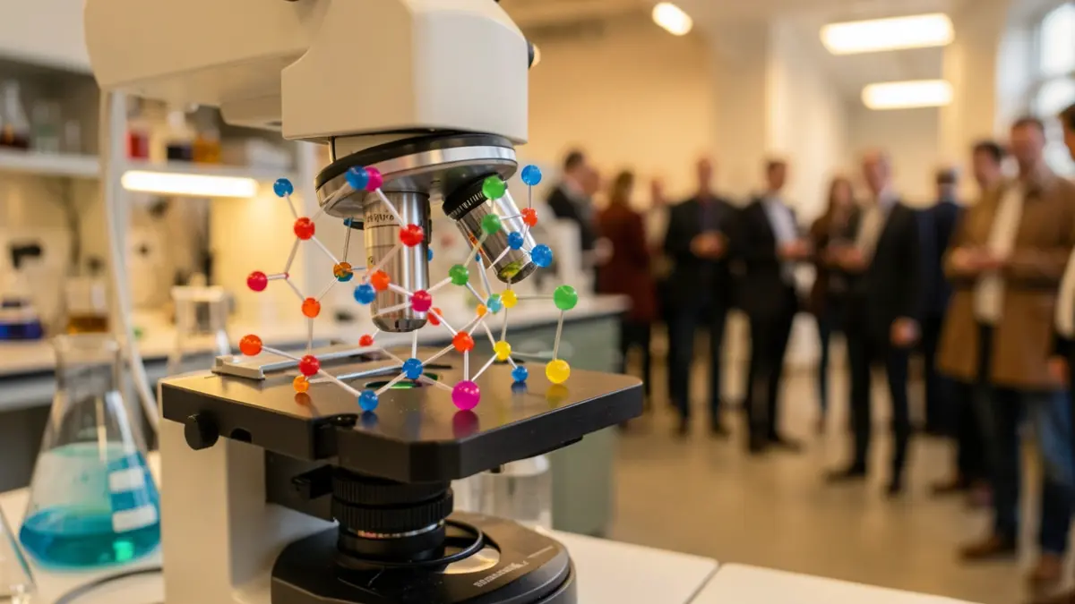 Imatge genèrica de molècules i estructures moleculars en un laboratori científic.
