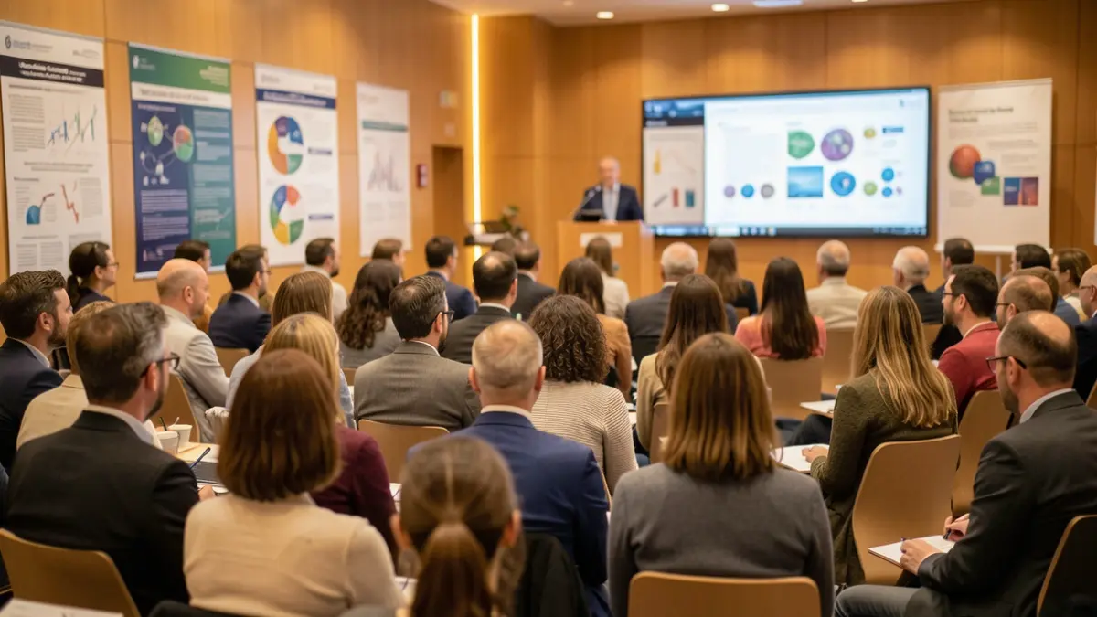 Generic image of a conference on research talent with professionals and speakers.