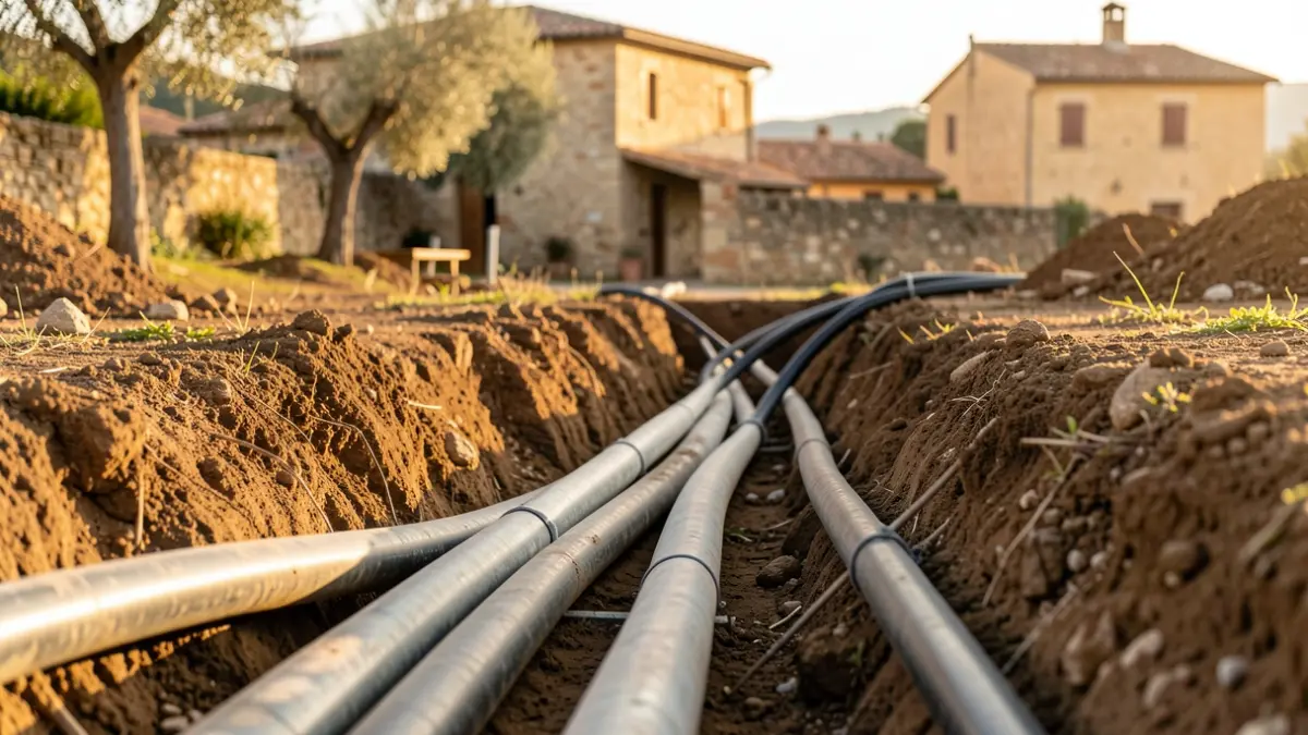 Obres de renovació de la xarxa d'aigua al Pla de Torruella, Jorba.