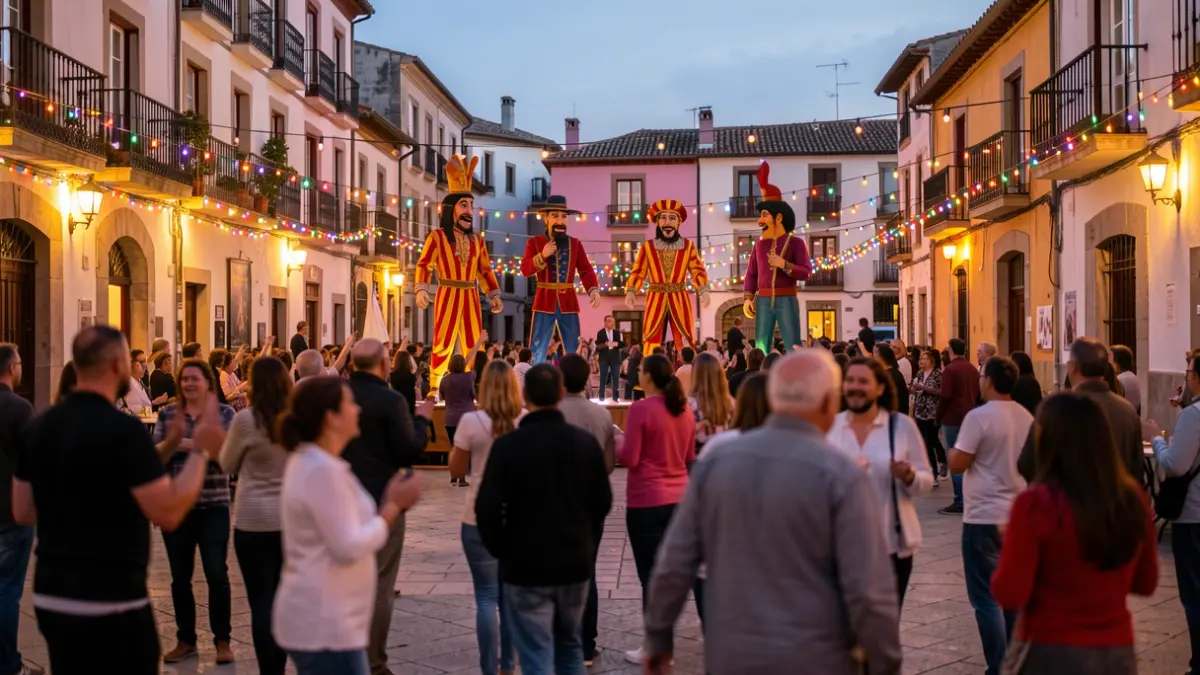 Imatge genèrica d'una festa major a Catalunya amb gegants i llums.