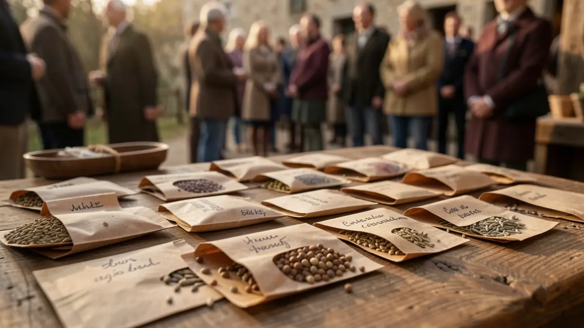 Generic image of various seed packets on a wooden table.