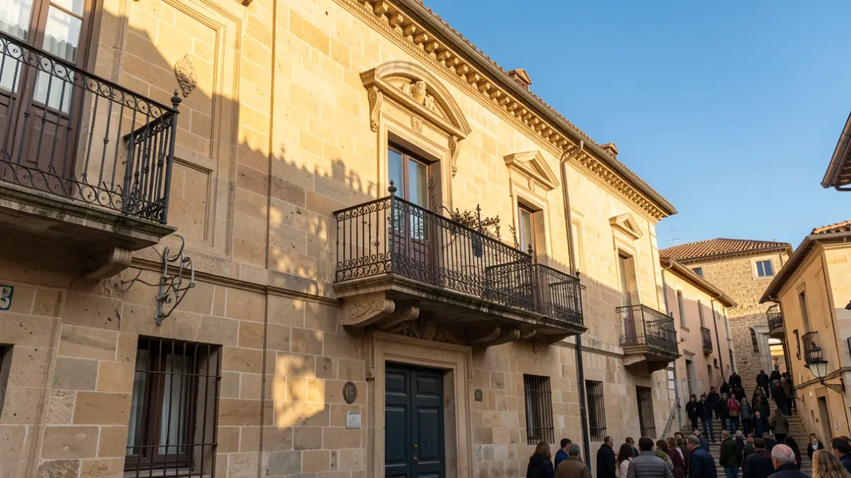 Ayuntamiento de la Canonja con balcón y luz de tarde.