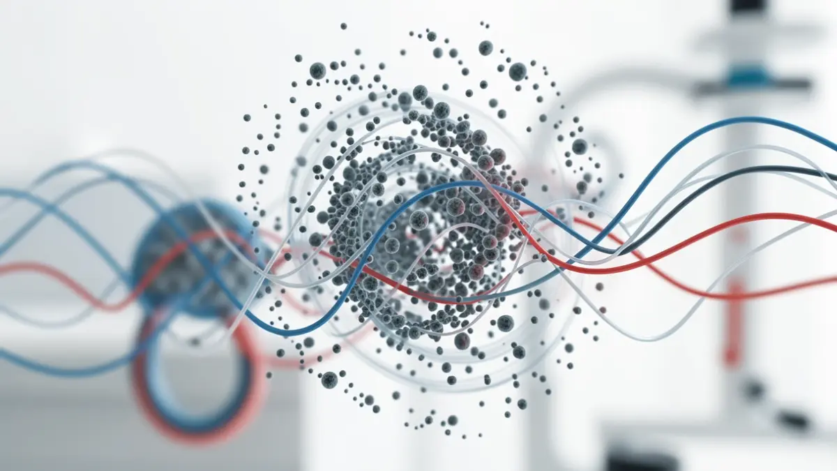 Imatge genèrica de partícules de contaminació atmosfèrica i fluctuacions de temperatura interactuant amb processos metabòlics.
