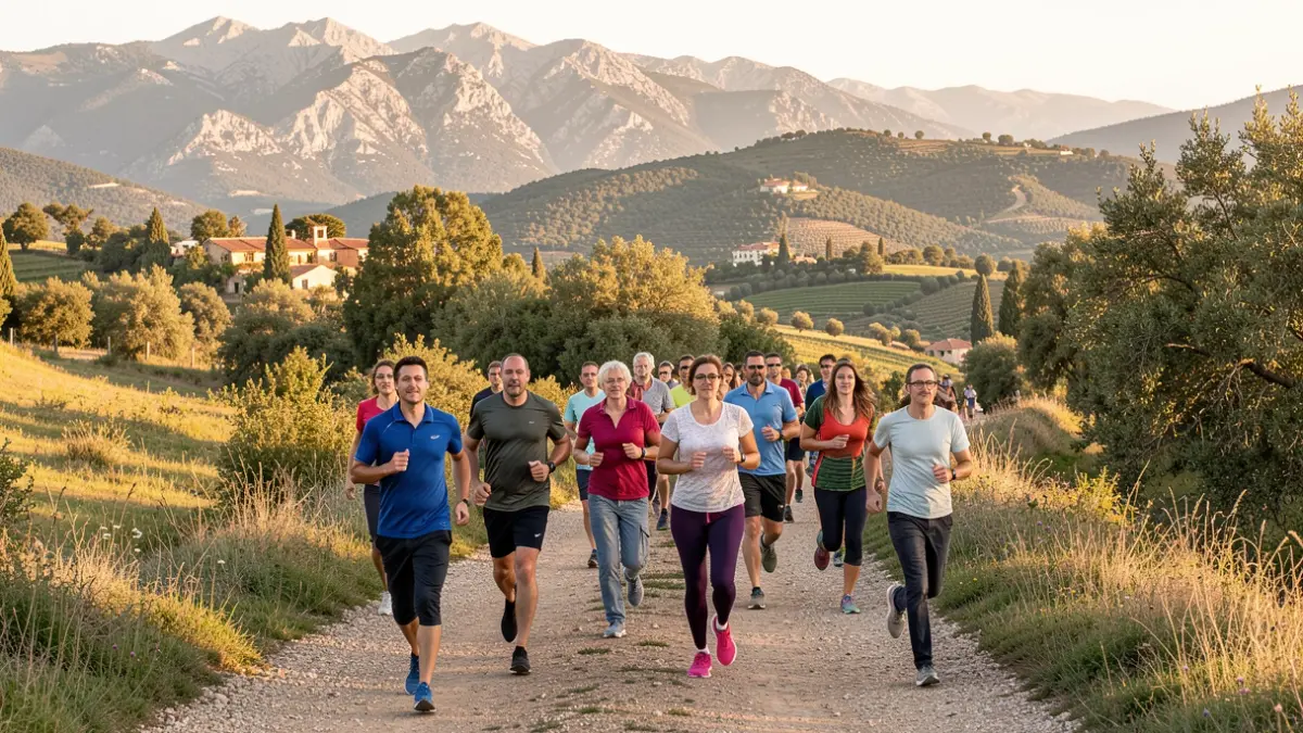 Generic image of runners in a Catalan natural environment.