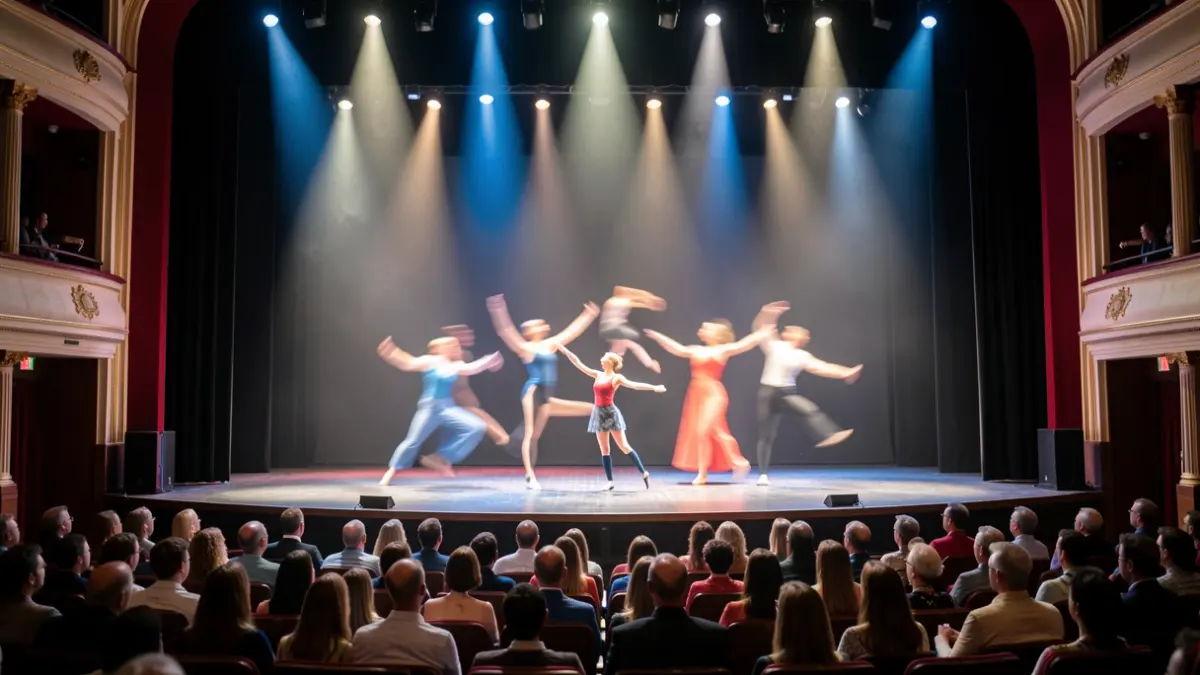 Imatge genèrica d'un escenari de dansa contemporània.