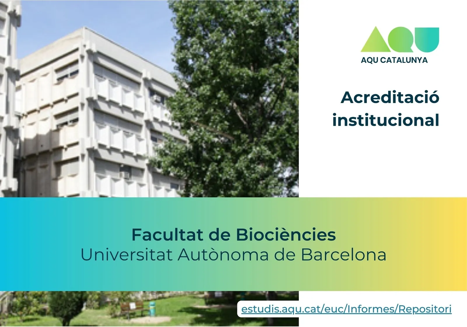 La Facultat de Biociències de la UAB renova la seva acreditació institucional