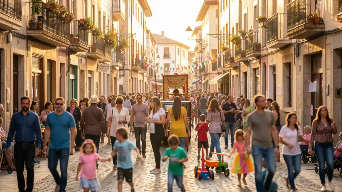 Imagen genérica de una fiesta de barrio en Cataluña con actividades y vecindario participando.