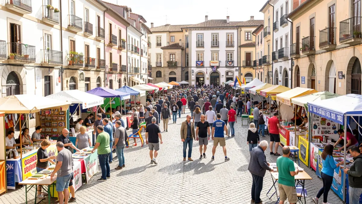 Imagen genérica de una plaza de ciudad llena de actividades deportivas y gente.