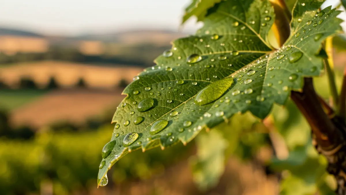 Generic image of a green leaf with water droplets.