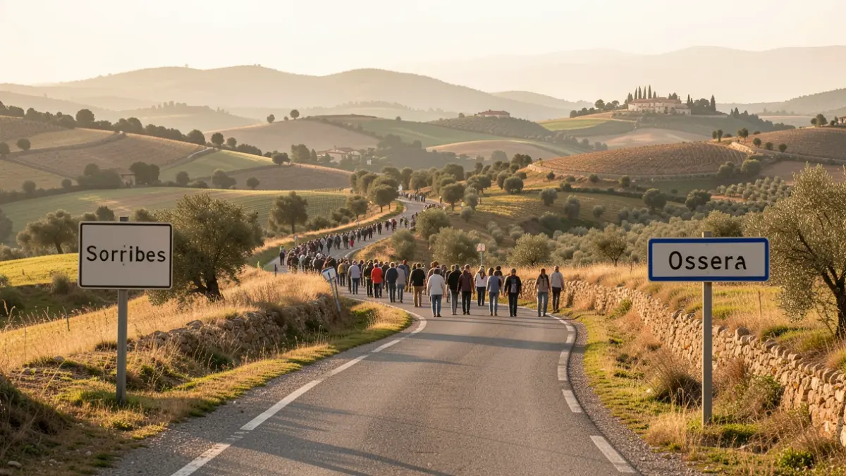 Imatge genèrica d'una carretera rural a Catalunya amb senyals de trànsit.
