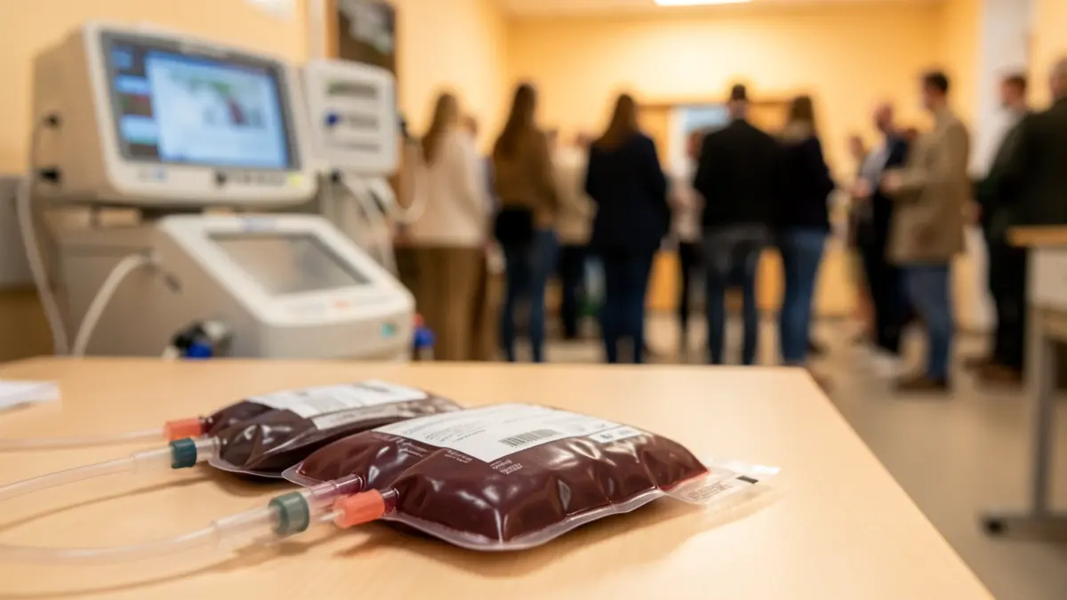 Bolsa de donación de sangre y plasma.