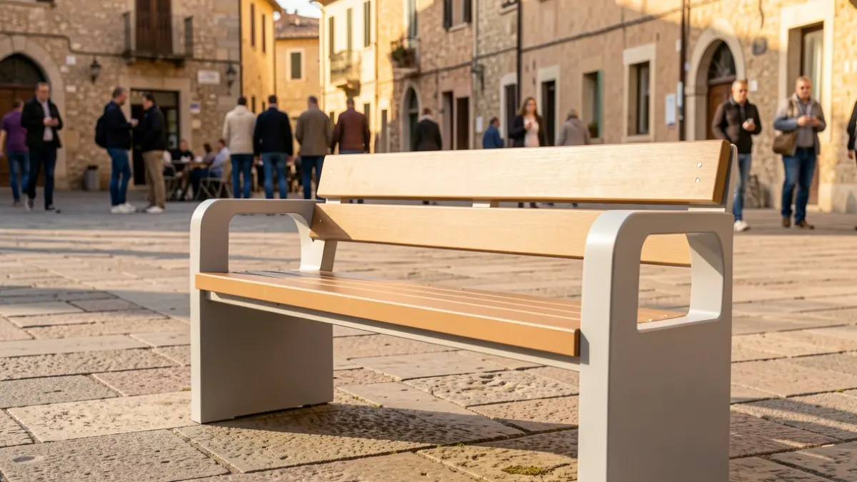 Nou banc de parc instal·lat a la plaça Amics de Lleida.