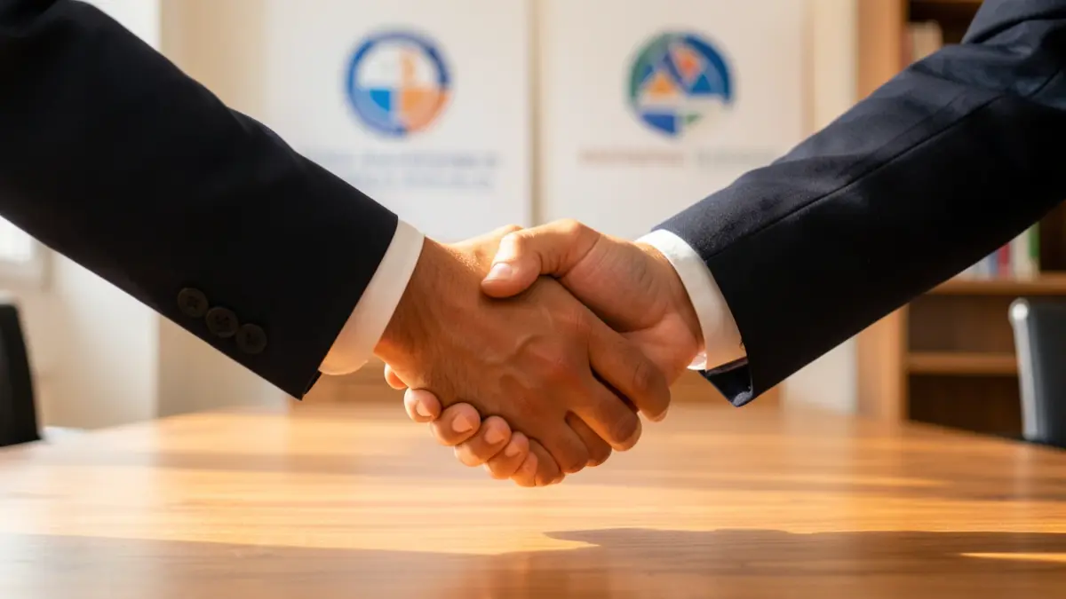 Generic image of two hands shaking in a sign of institutional cooperation.