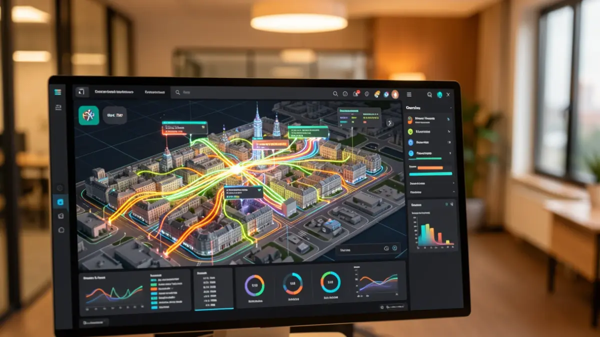 Generic image of a digital city interface with energy data.
