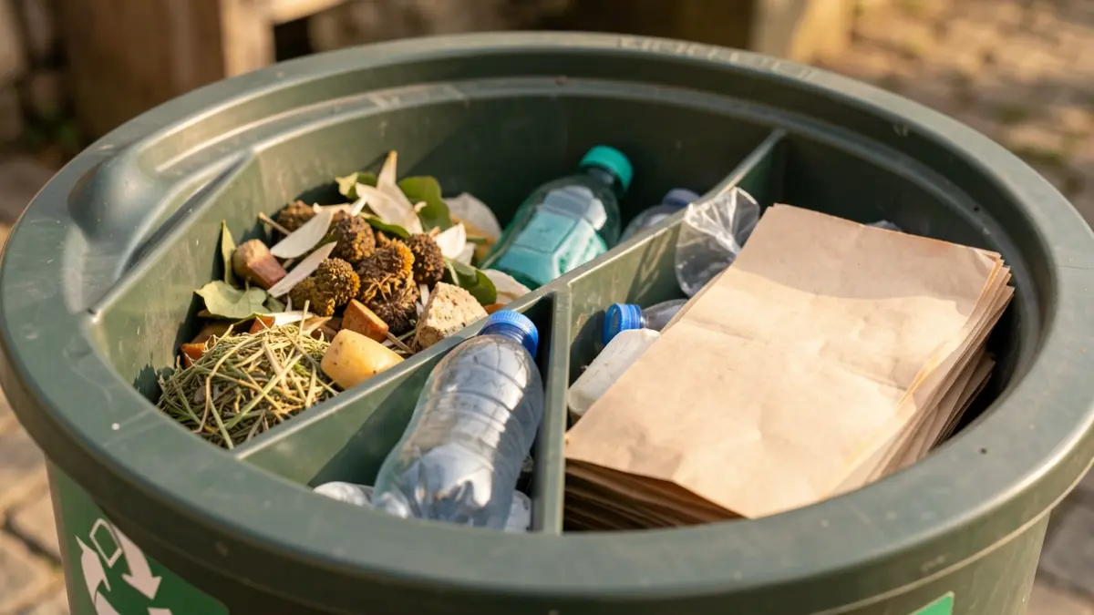 Imatge genèrica de contenidors de reciclatge separats per tipus de residu.
