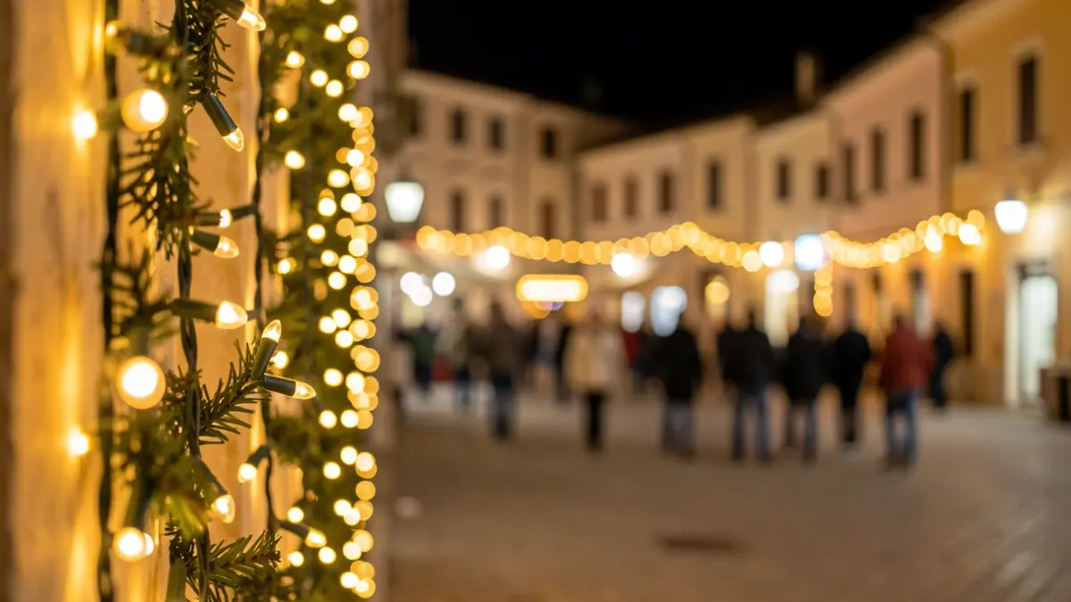 Il·luminació nadalenca festiva amb efecte bokeh.