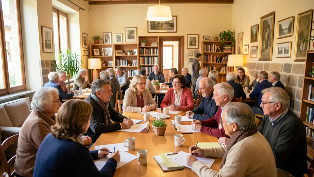 Generic image of people debating in a community hall.