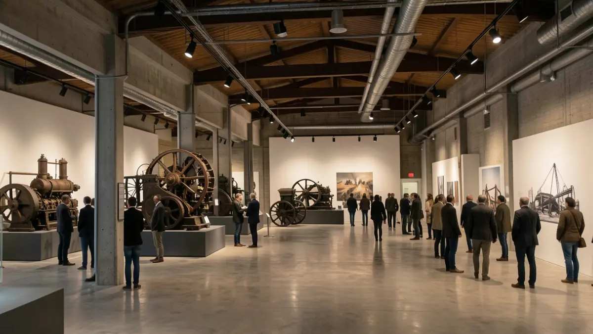 Interior de la Sala Diesel del MNACTEC en Terrassa.