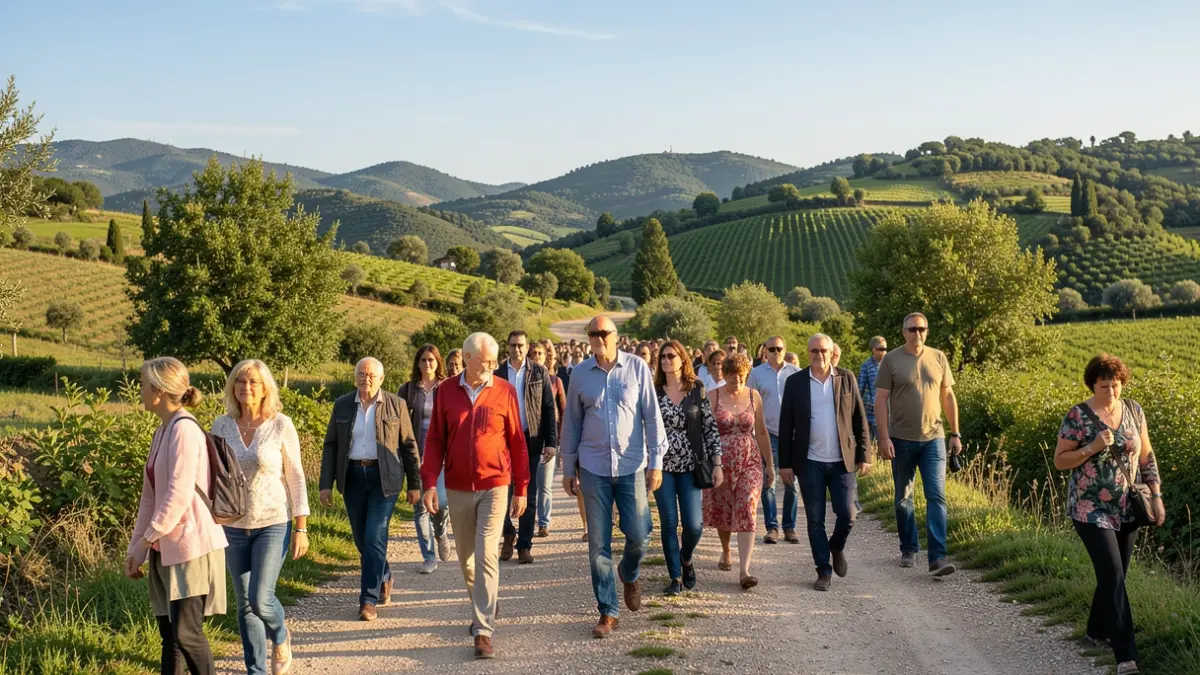 Generic image of people walking in a natural environment.