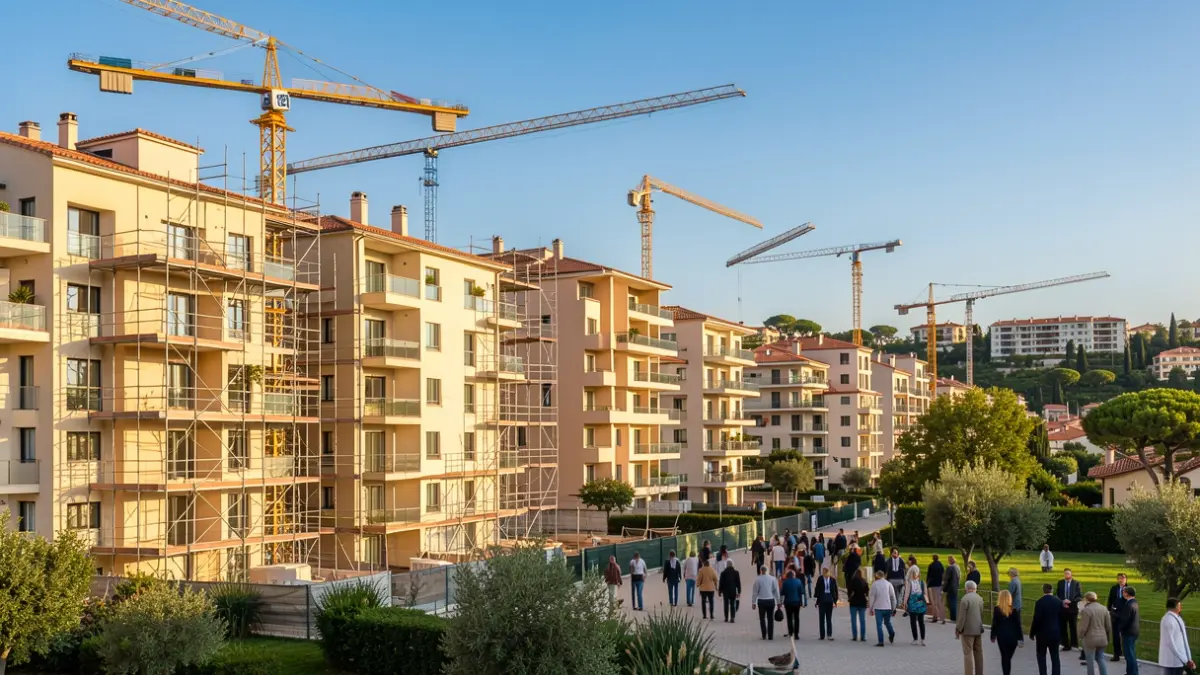 Imatge genèrica d'obres d'habitatges en un barri mediterrani.