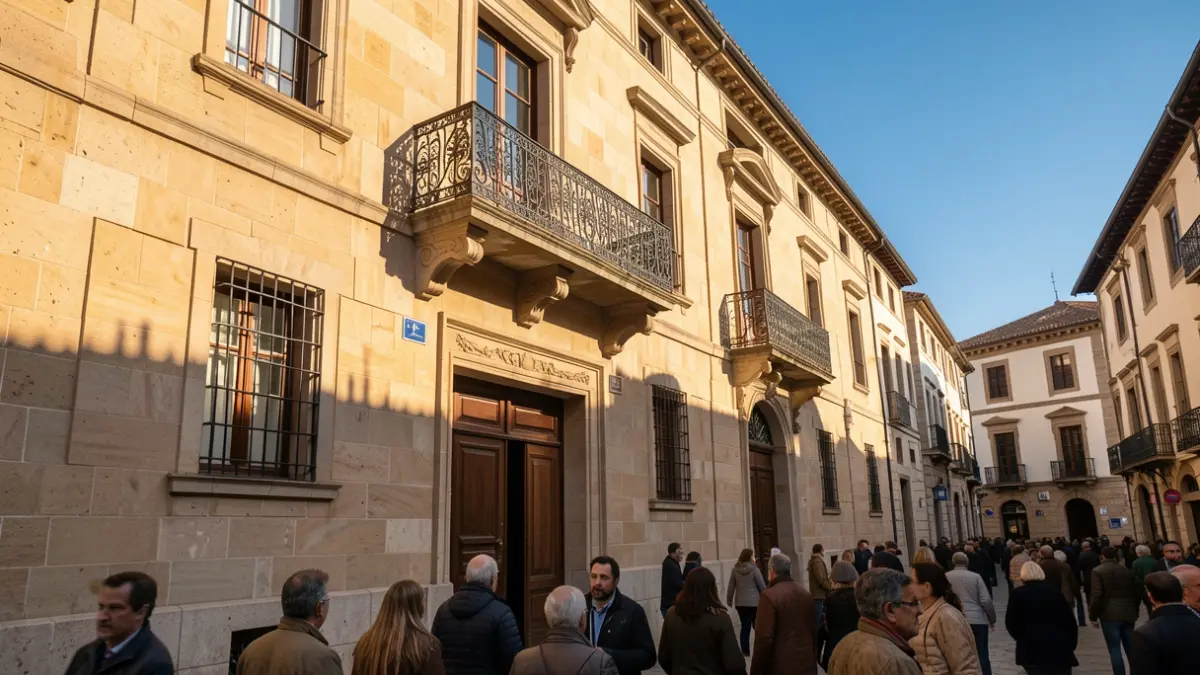 Imatge genèrica de la façana d'un ajuntament de Catalunya amb balcó i cel blau.