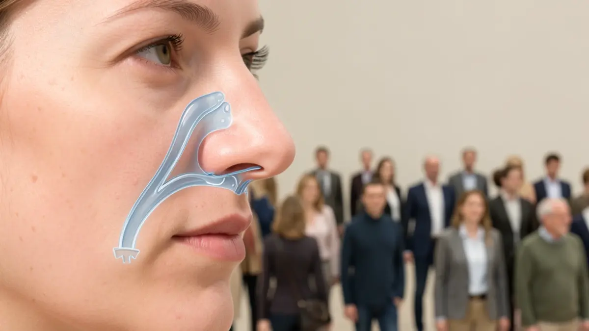 Imatge genèrica d'un nas humà amb vies respiratòries clares, simbolitzant la millora de la funció respiratòria.