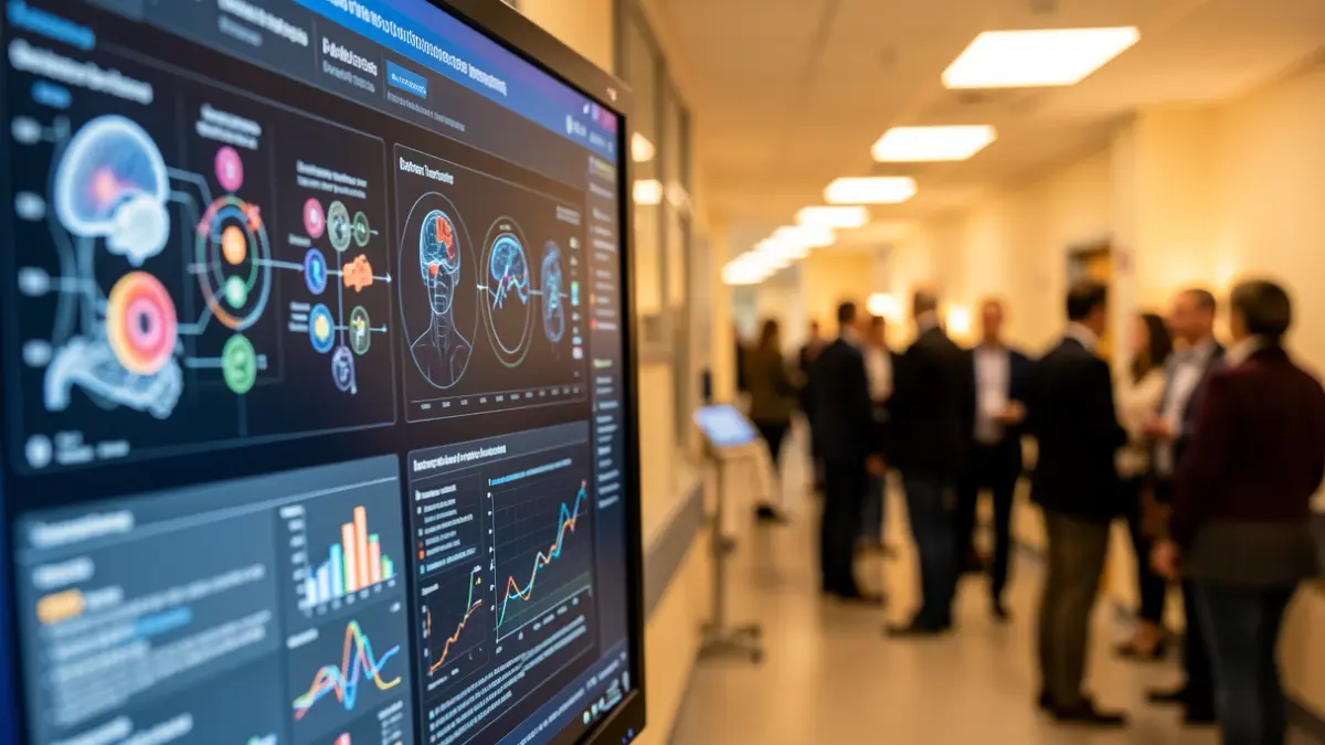 Imagen genérica de una interfaz digital con datos médicos y algoritmos de inteligencia artificial.