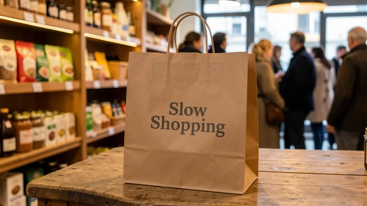 Imatge genèrica: amb productes locals difuminats al fons.