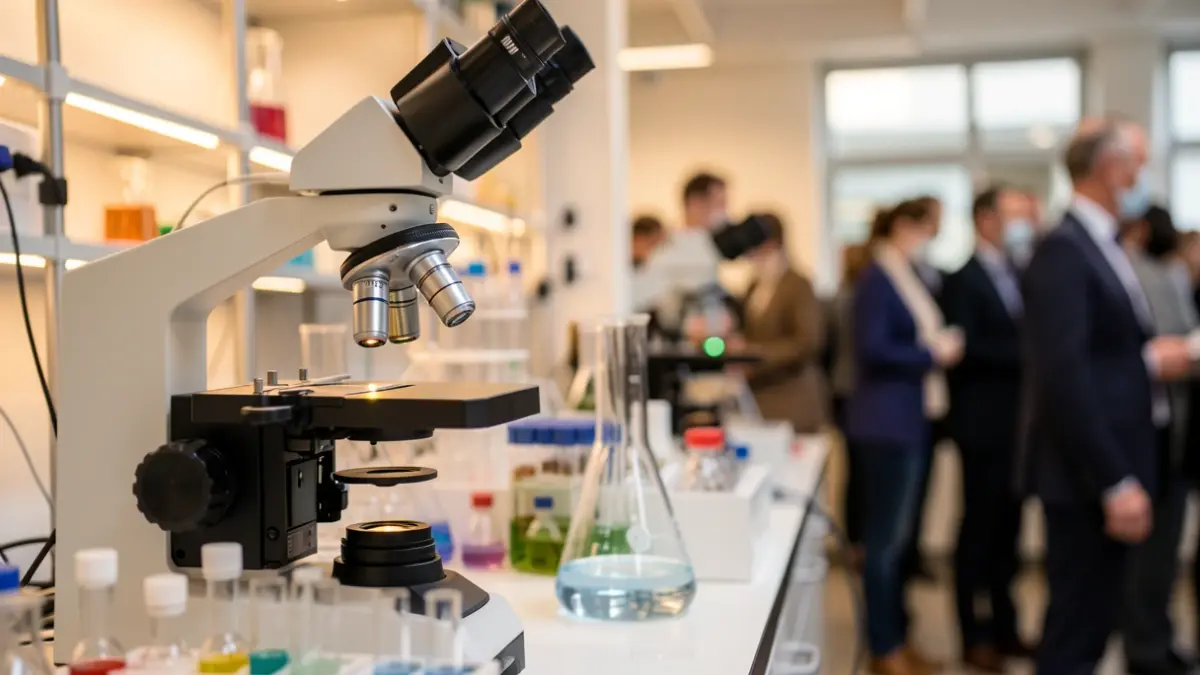 Imagen genérica de un laboratorio de investigación médica con equipamiento avanzado.