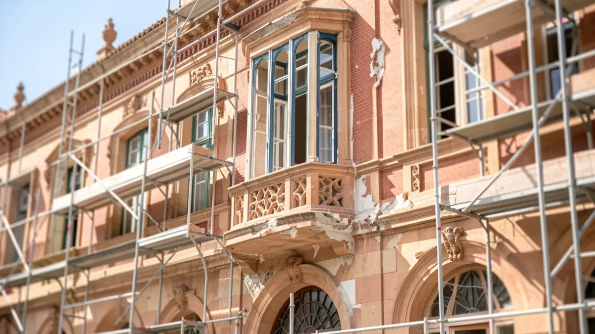 Generic image of a school building undergoing renovation.